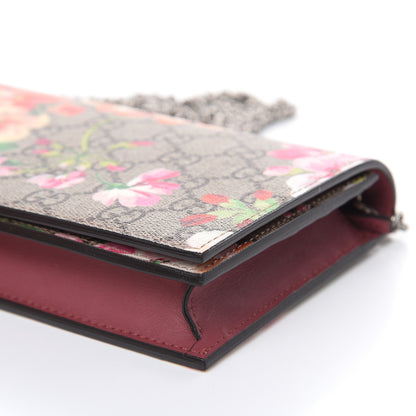 Gucci GG Supreme Monogram Blooms Chain Wallet Beige Multicolor Dry Rose 9 of 10