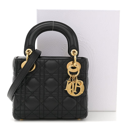 Christian Dior Lambskin Cannage Mini Lady Dior Black 12 of 12