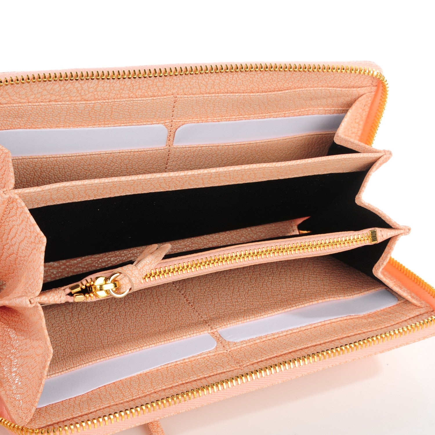 Balenciaga Chevre Metallic Edge Zip Around Wallet Rose Corail 5 of 8