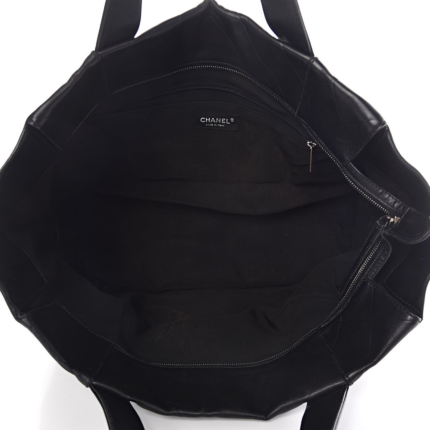 Chanel Calfskin Chevron CC All Day Long Tote Black 5 of 13