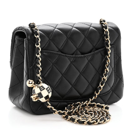 Chanel Lambskin Quilted Enamel Mini Pearl Crush Flap Black 3 of 11