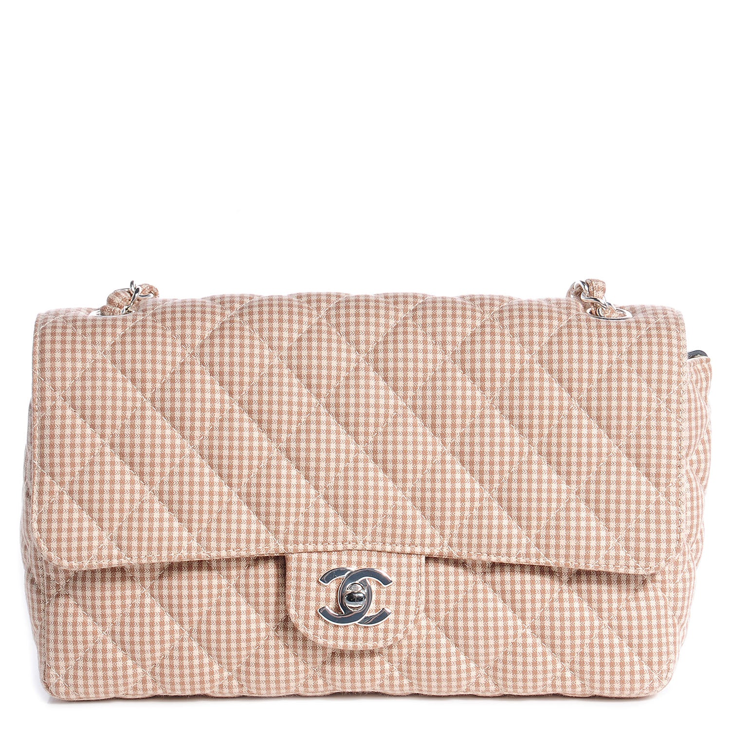 Chanel Toile Gingham Medium Single Flap Beige 1 of 10