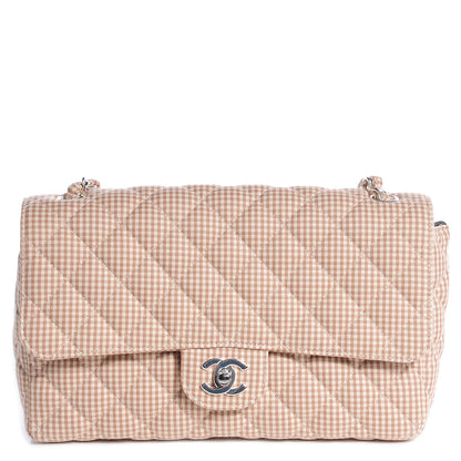 Chanel Toile Gingham Medium Single Flap Beige 1 of 10