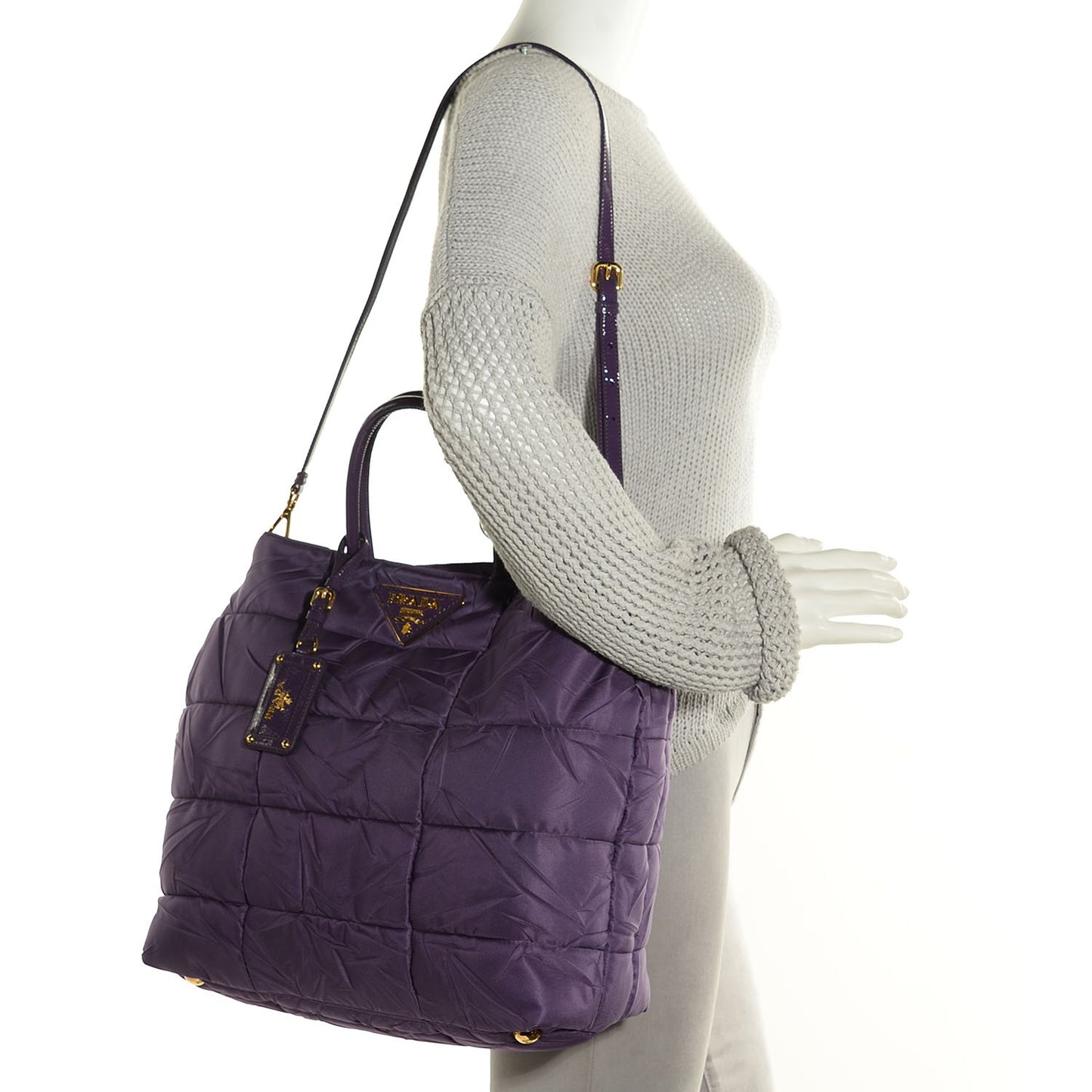 Tessuto Nylon Quilted Tote Viola