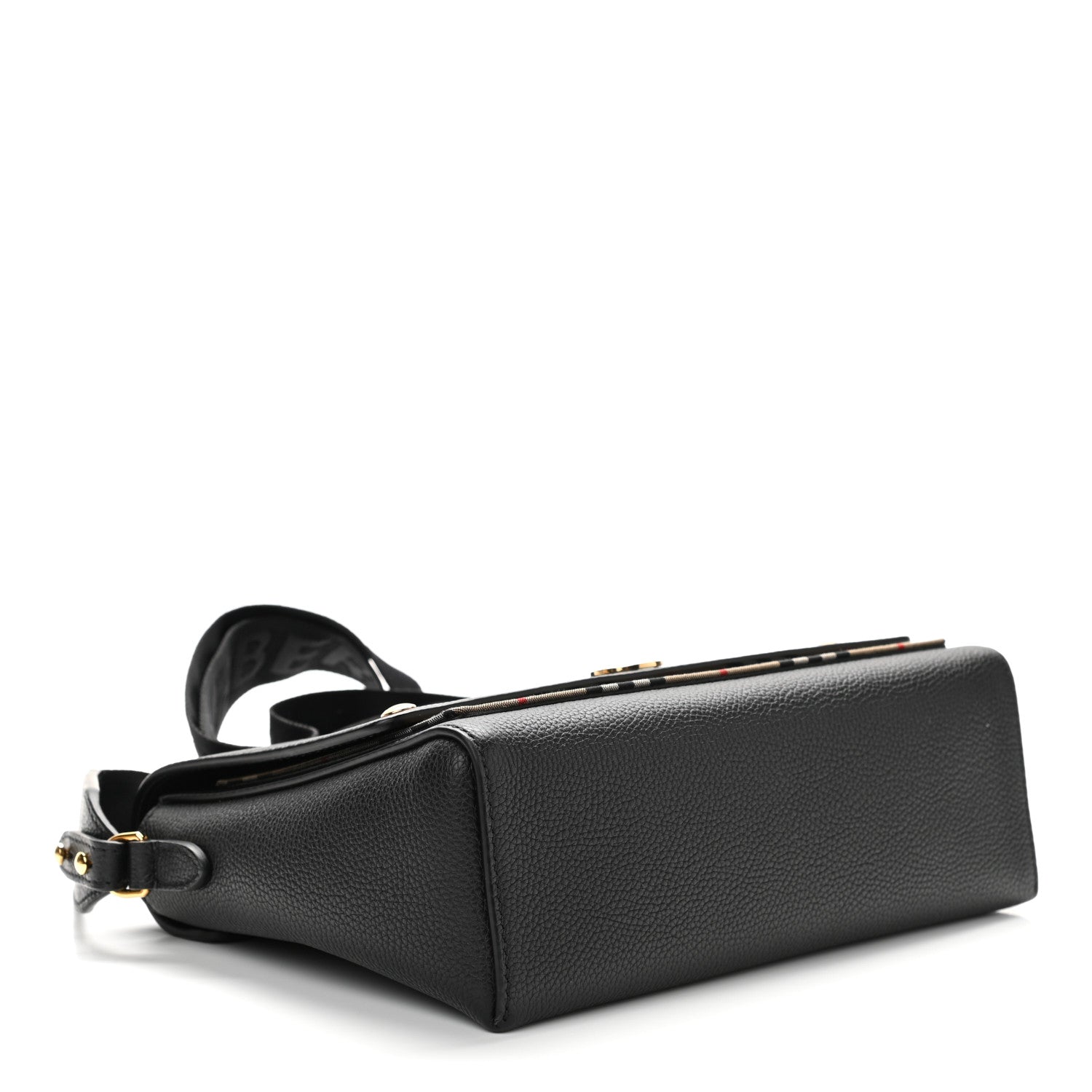 Burberry Grainy Calfskin Vintage Check Note Crossbody Bag Black 3 of 9