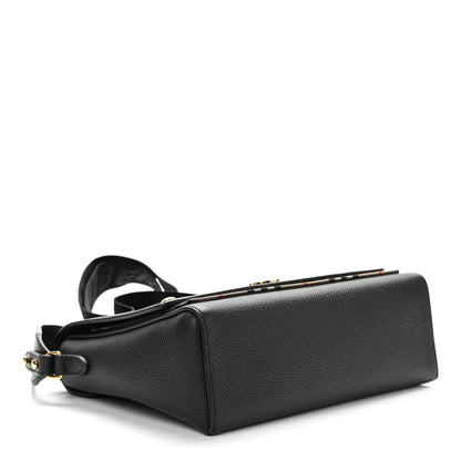 Burberry Grainy Calfskin Vintage Check Note Crossbody Bag Black 3 of 9