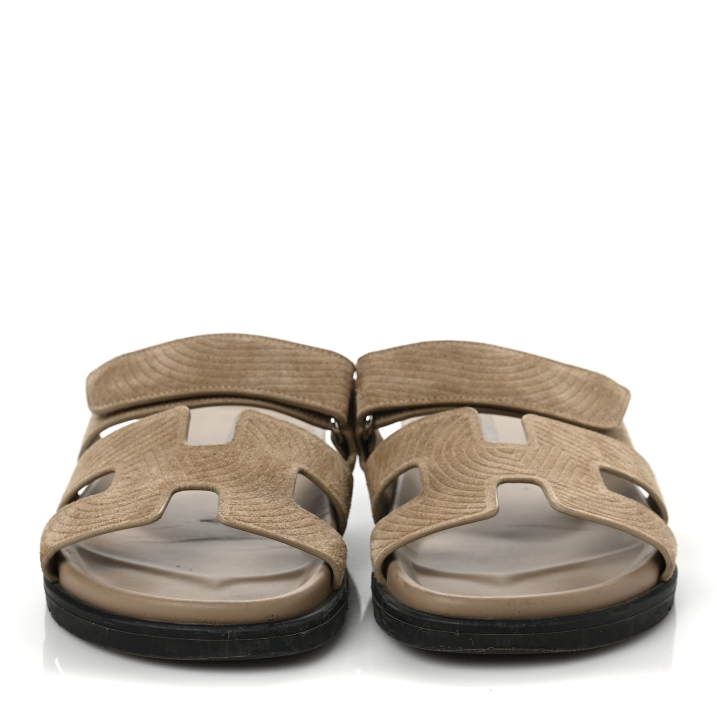 Suede Goatskin Chaine d'Ancre Womens Chypre Sandals 36 Beige Sable