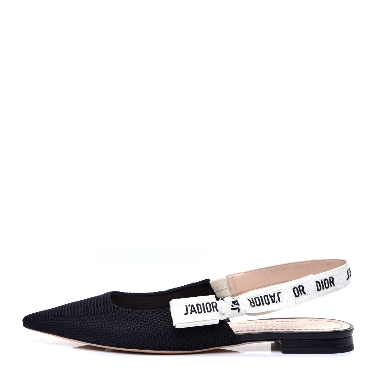 Technical Canvas Ribbon J'Adior Slingback Ballet Flats 38 Black