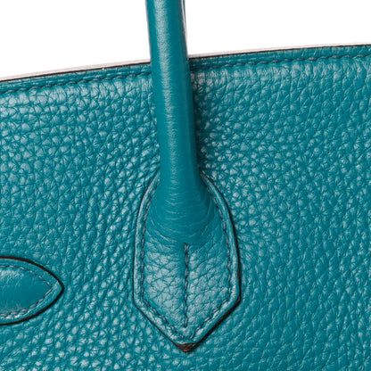 Hermes Taurillon Clemence Birkin 30 Bleu Izmir 10 of 36