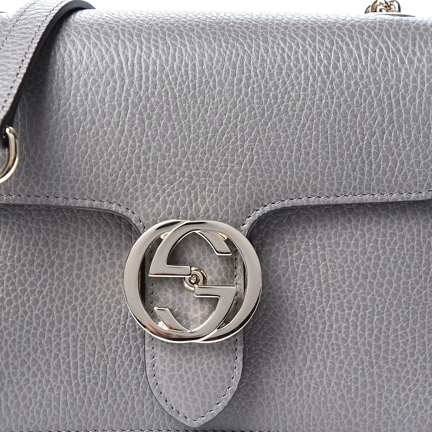 Dollar Calfskin Small Interlocking G Shoulder Bag Loess