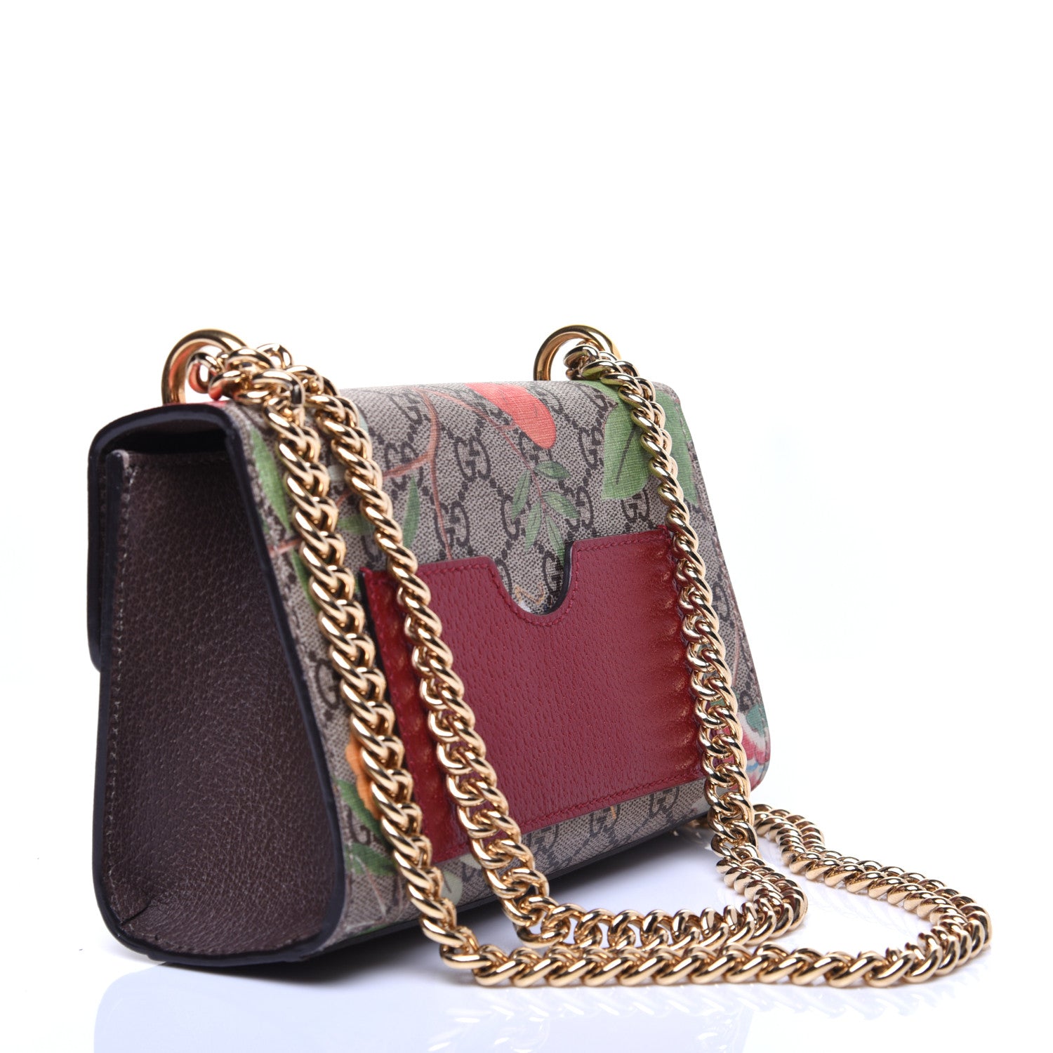Gucci GG Supreme Monogram Tian Small Padlock Shoulder Bag Beige Multicolor New Acero 3 of 14