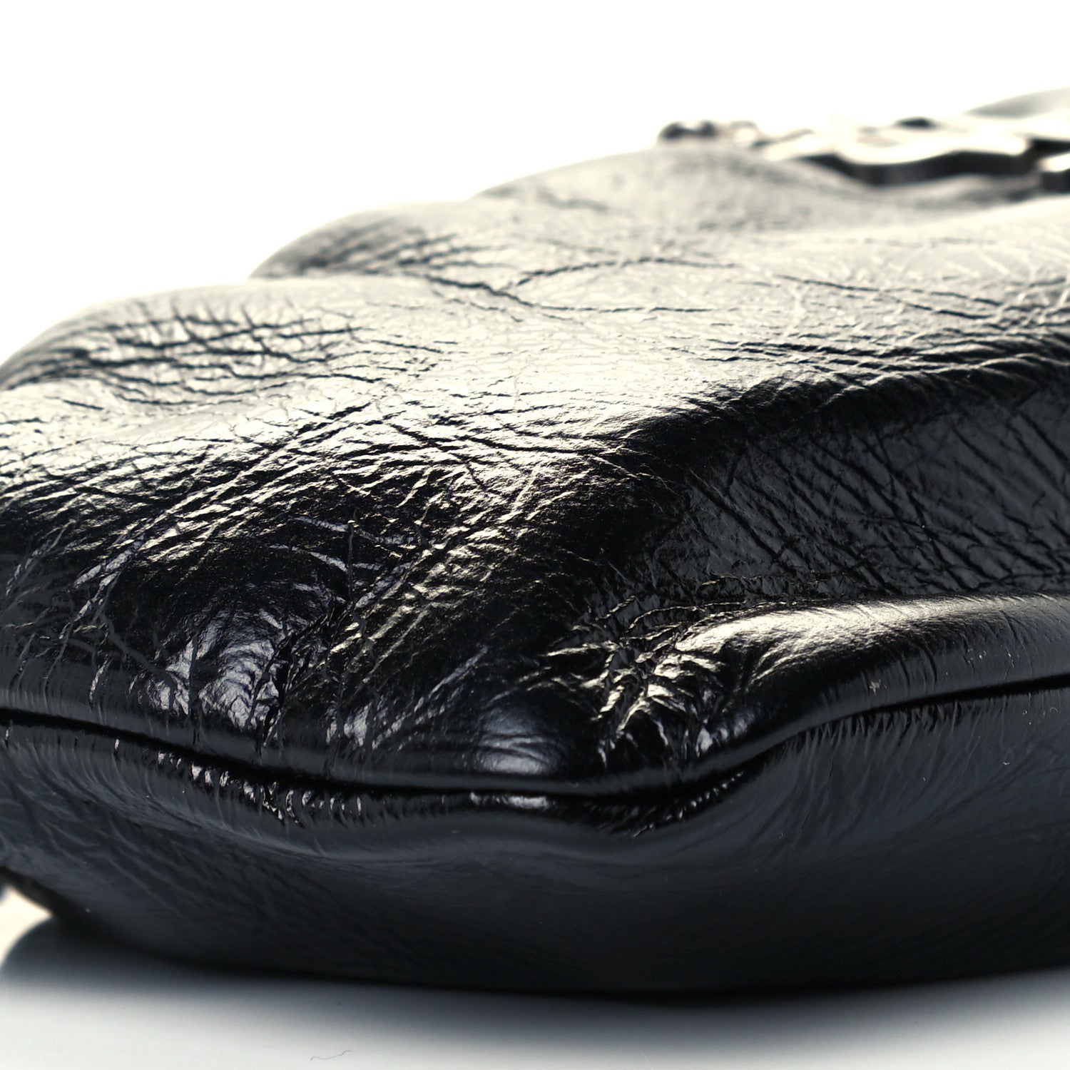 Saint Laurent Calfskin Pac Ruched Hobo Black 9 of 10