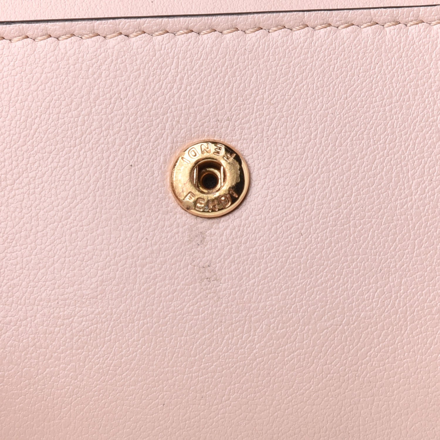 Fendi Vitello Fluffy Logo Fold Over Card Holder Wallet Rosa Quarzo Black 9 of 11