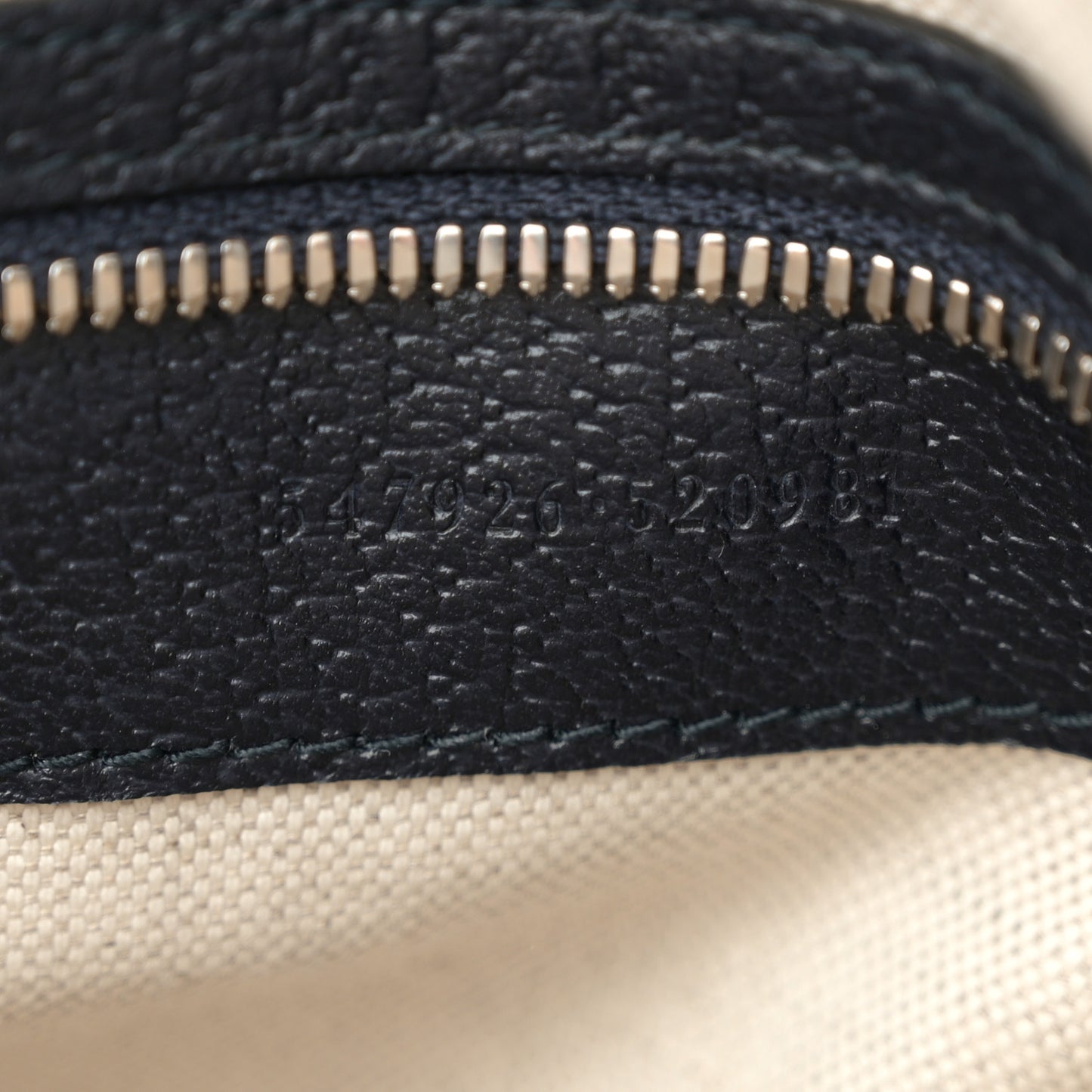 GG Supreme Monogram Textured Dollar Calfskin Web Small Ophidia Messenger Bag Beige Blue