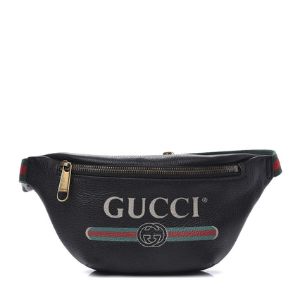 Gucci Grained Calfskin Small Logo Belt Bag Black 1 of 10