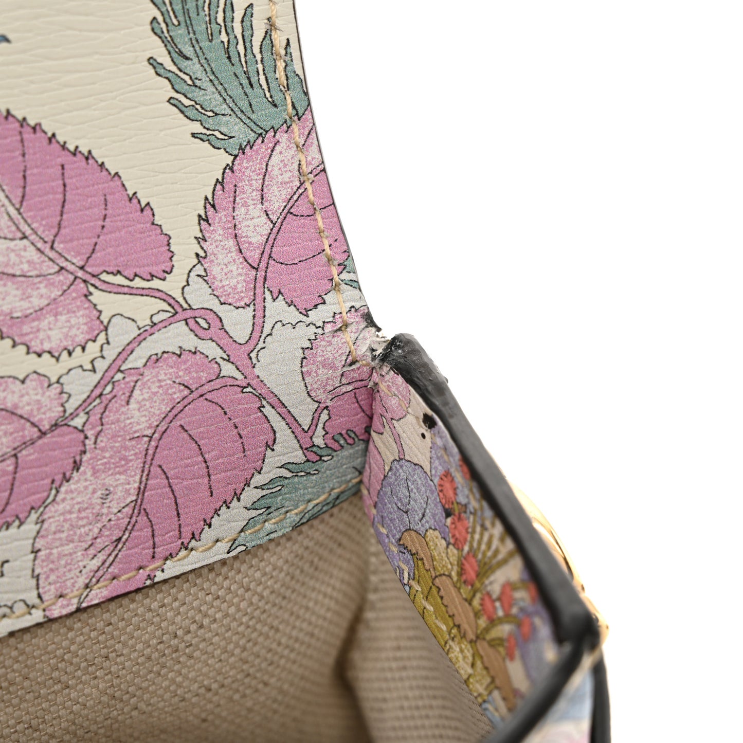 New Shangai Calfskin Tiger Savanah Web Mini Horsebit 1955 Shoulder Bag Chalky White Multicolor