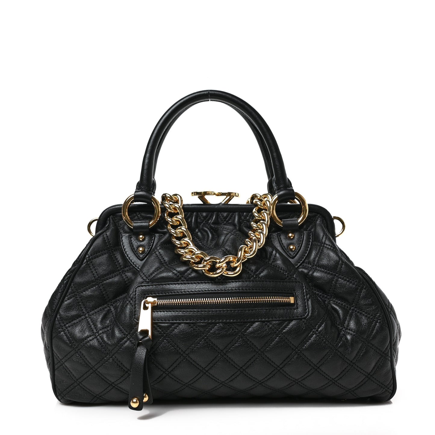 Calfskin Quilted Stam Black