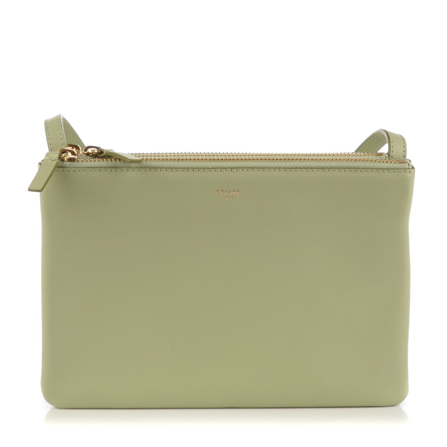 Celine Lambskin Small Trio Crossbody Bag Pistachio 1 of 7
