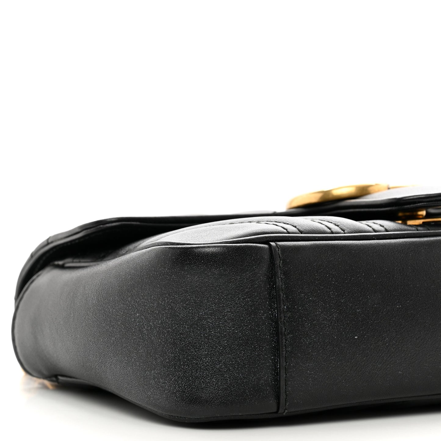 Calfskin Matelasse Mini GG Marmont Shoulder Bag Black