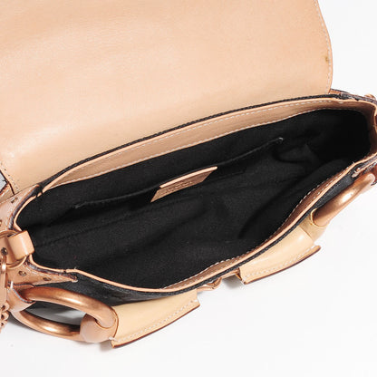 Gucci Monogram Horsebit Clutch Black Tan 5 of 7