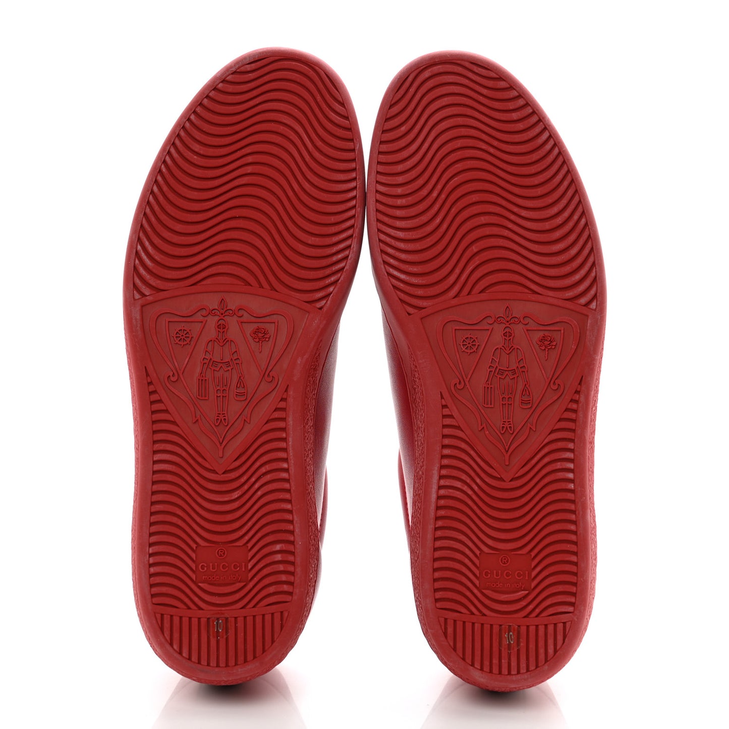 Calfskin Miro Soft Interlocking G Perforated Mens Ace Sneakers 10 Hibiscus Red Red Vintage