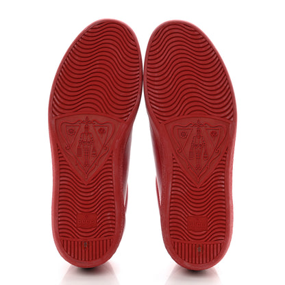 Gucci Calfskin Miro Soft Interlocking G Perforated Mens Ace Sneakers 10 Hibiscus Red Red Vintage 5 of 13