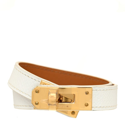 Hermes Epsom Kelly Double Tour Bracelet S White 1 of 5