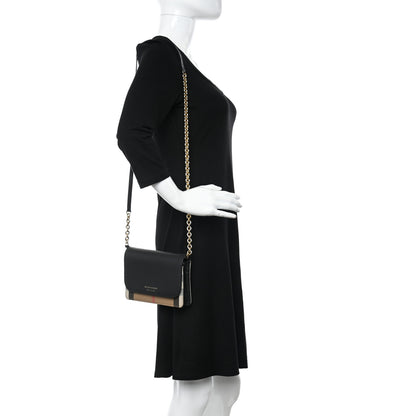 Burberry Calfskin Vintage Check Small Loxley Crossbody Black 2 of 9
