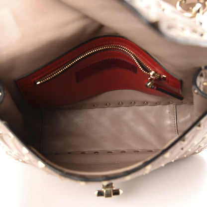 Valentino Garavani Lambskin Medium Rockstud Spike Shoulder Bag Poudre 5 of 11