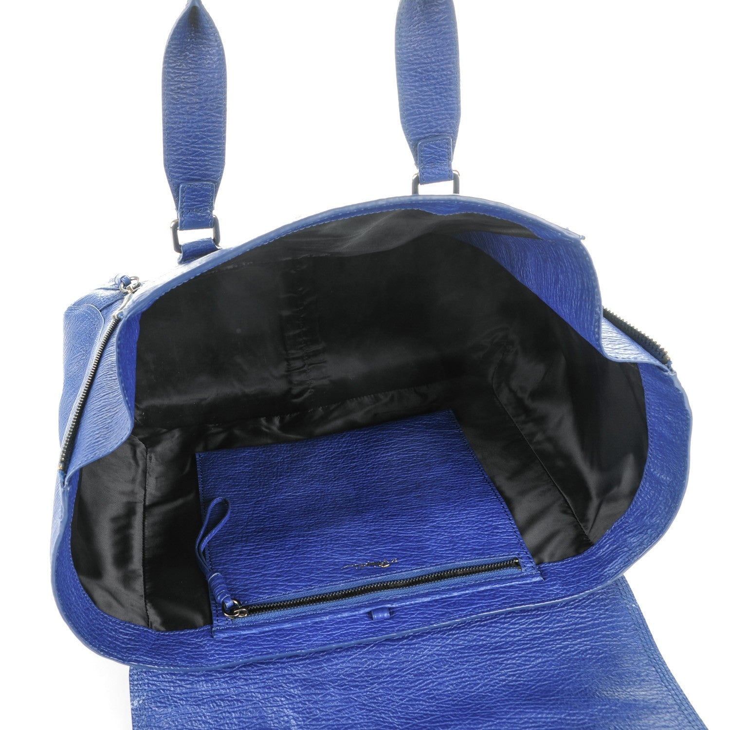 3.1 Phillip Lim 3.1 Textured Calfskin Large Pashli Satchel Cobalt 5 of 8