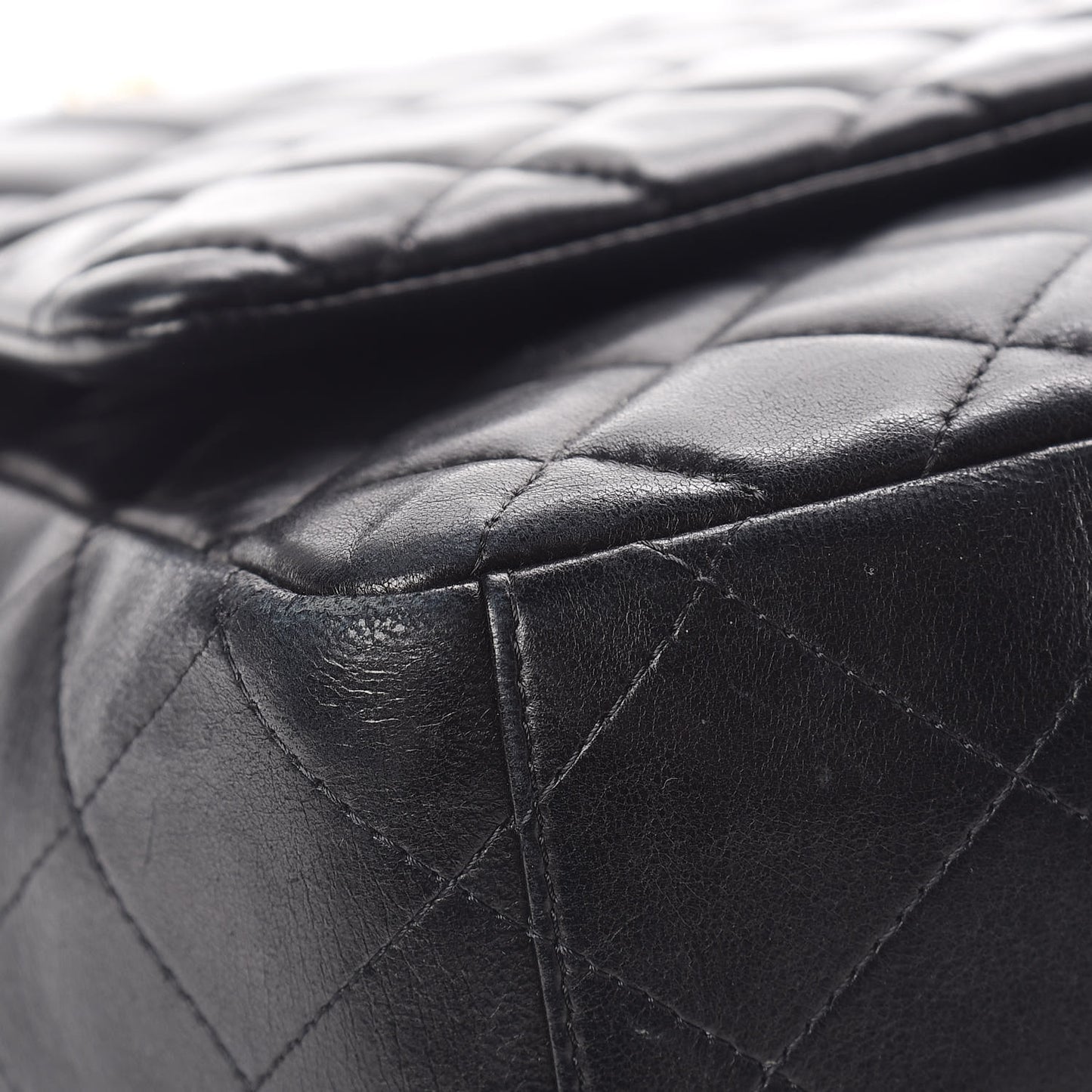 Lambskin Quilted Maxi Single Flap Black