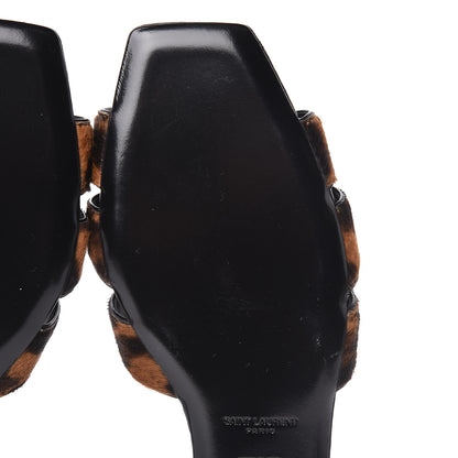 Saint Laurent Calfskin Calf Hair Nu Pied 05 Slide Sandals 40 Safari 7 of 9