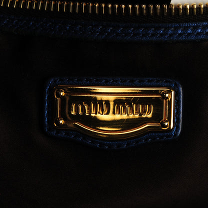 Miu Miu Nappa Matelasse Tote Blue 6 of 8