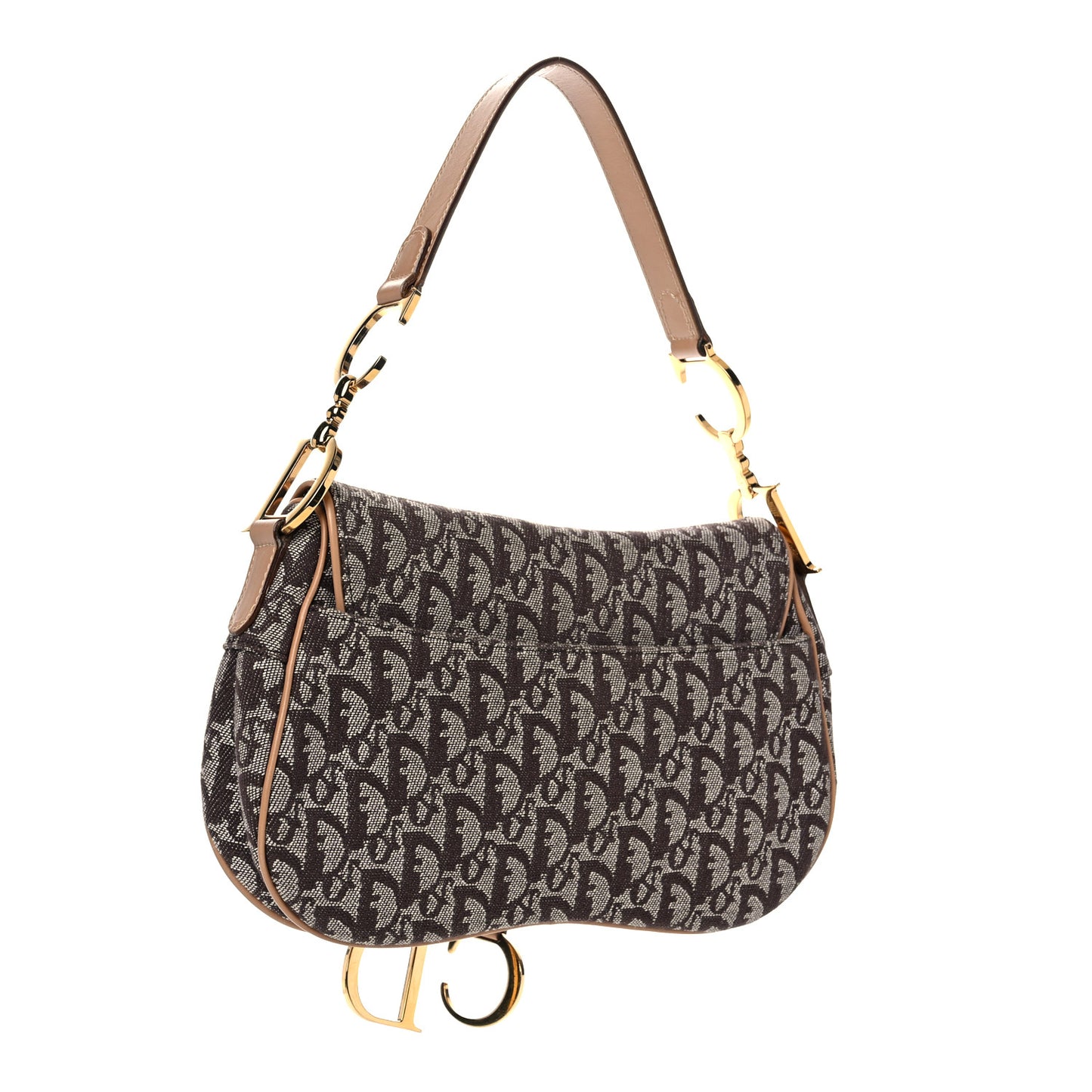 Monogram Double Saddle Bag Brown