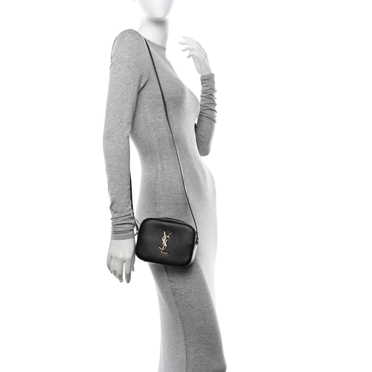 Saint Laurent Grain De Poudre Small Classic Monogram Camera Bag Black 2 of 10