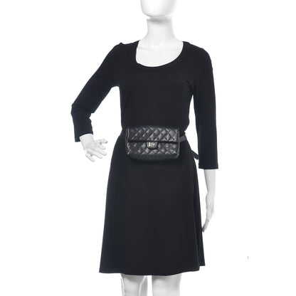 Chanel Grained Calfskin Quilted 2.55 Reissue Flap Belt Bag Clutch Black 2 of 9
