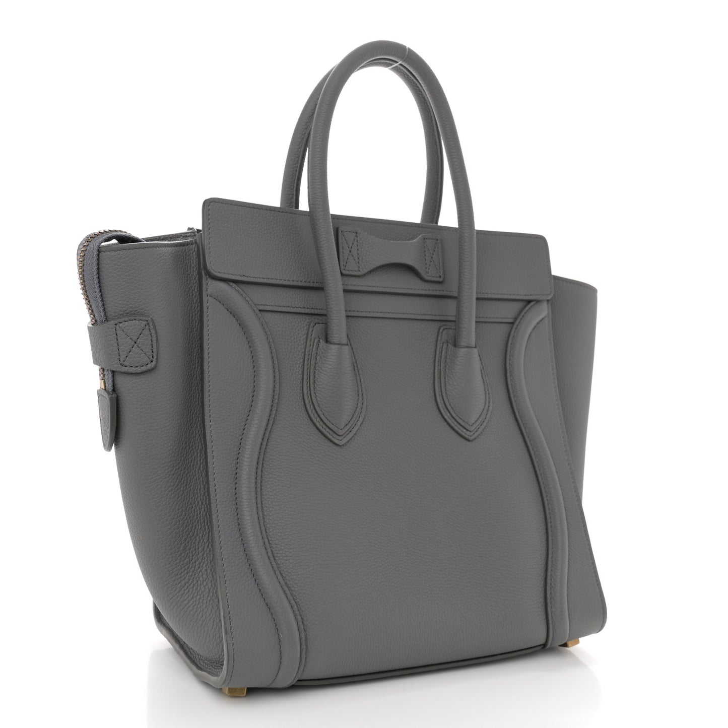 Baby Drummed Calfskin Micro Luggage Kohl