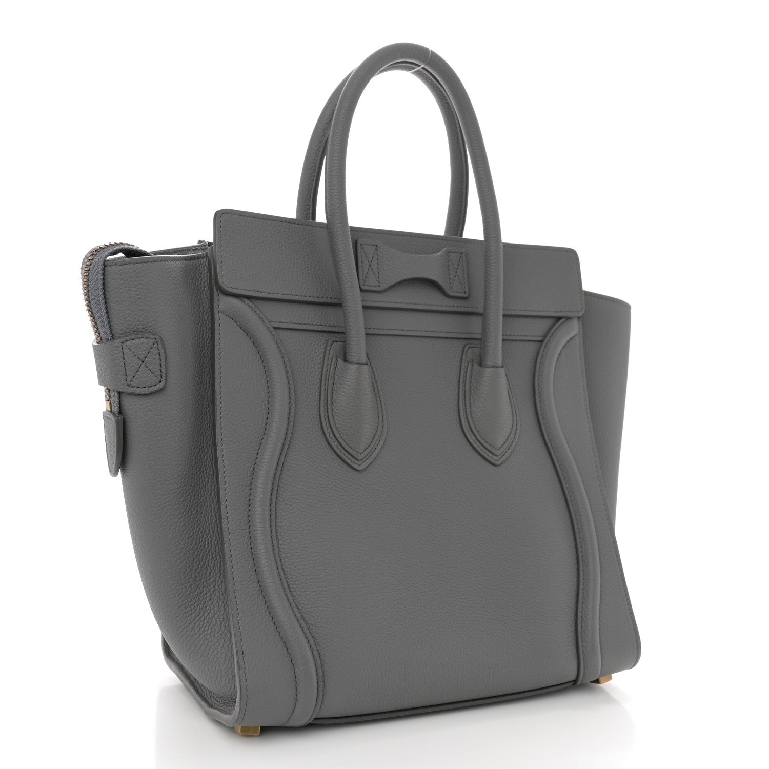 Celine Baby Drummed Calfskin Micro Luggage Kohl 3 of 9