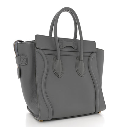 Celine Baby Drummed Calfskin Micro Luggage Kohl 3 of 9