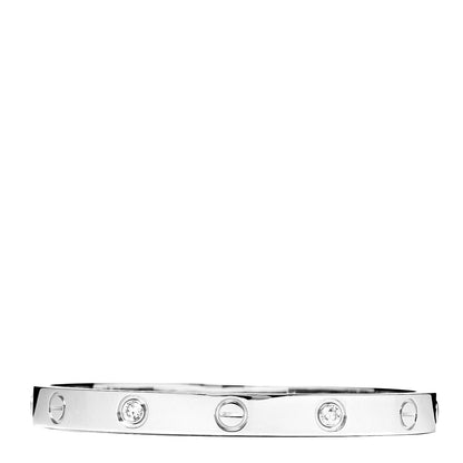 Cartier 18K White Gold 4 Diamond LOVE Bracelet 16 1 of 7