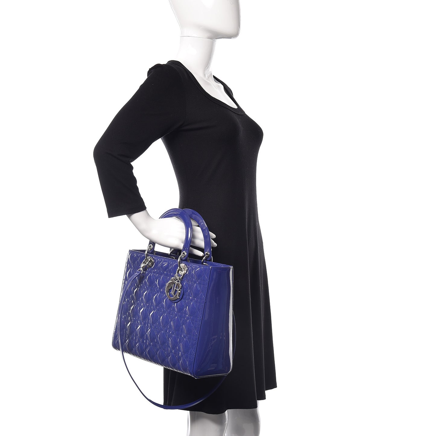 Patent Cannage Large Lady Dior Purple