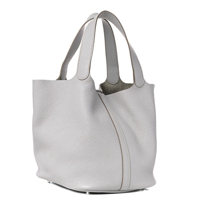 Hermes Taurillon Clemence Picotin Lock 26 GM Bleu Arctic 3 of 12