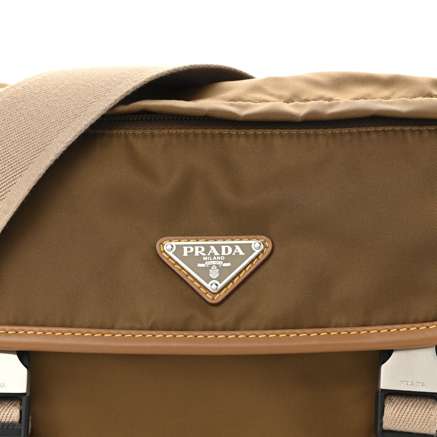 Re-Nylon Nappa Triangle Medium Shoulder Bag Cocoa
