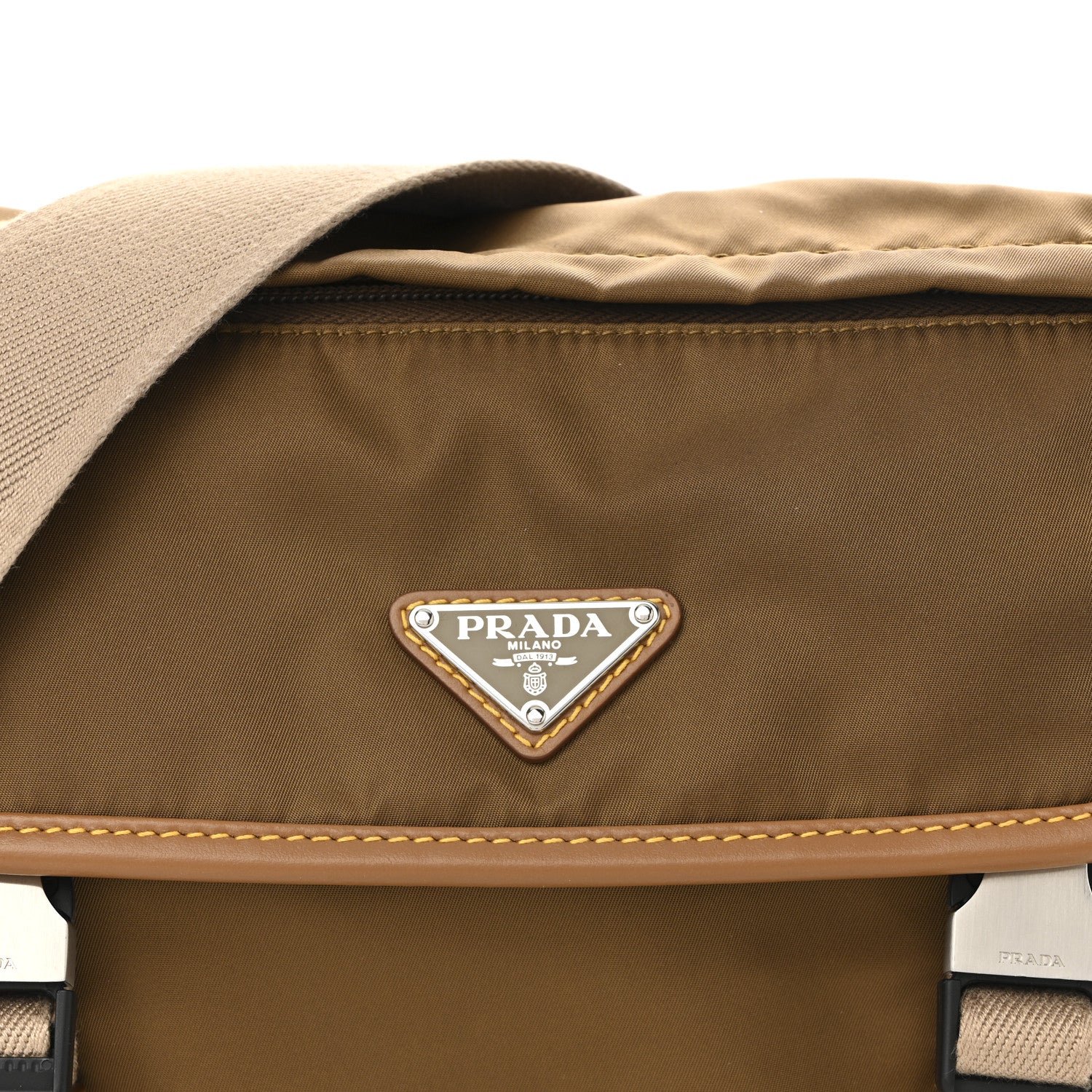 Prada Re-Nylon Nappa Triangle Medium Shoulder Bag Cocoa 7 of 9