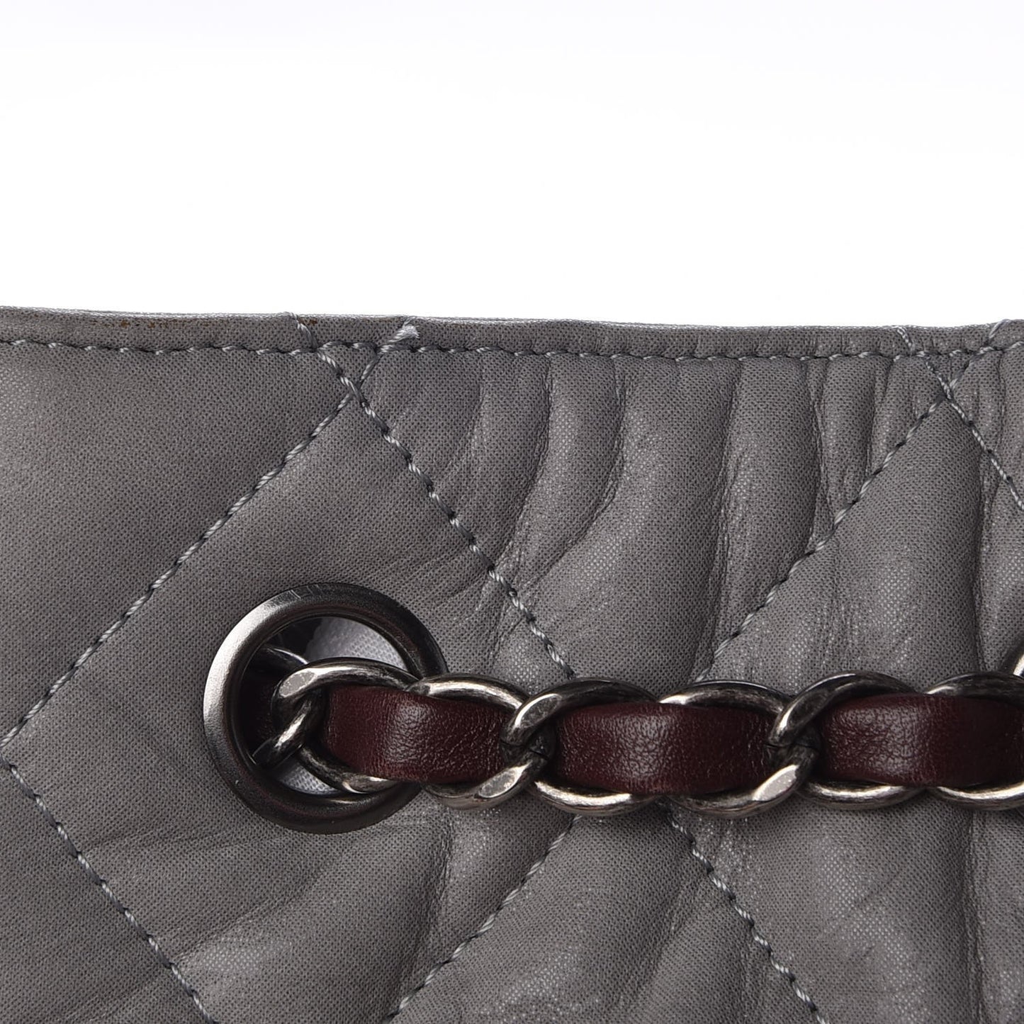 Iridescent Calfskin Quilted In The Mix Backpack Grey