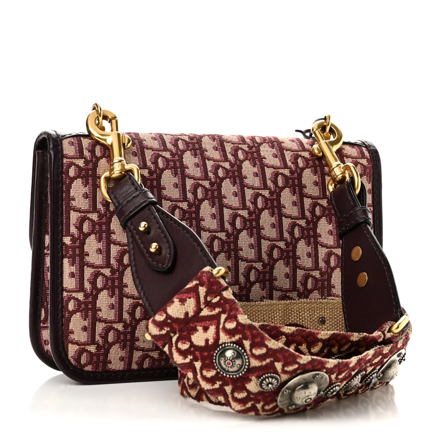 Christian Dior Oblique Dioraddict Flap Bag Burgundy 2 of 9