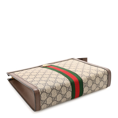 Gucci GG Supreme Monogram Web Ophidia Pouch Brown 4 of 8
