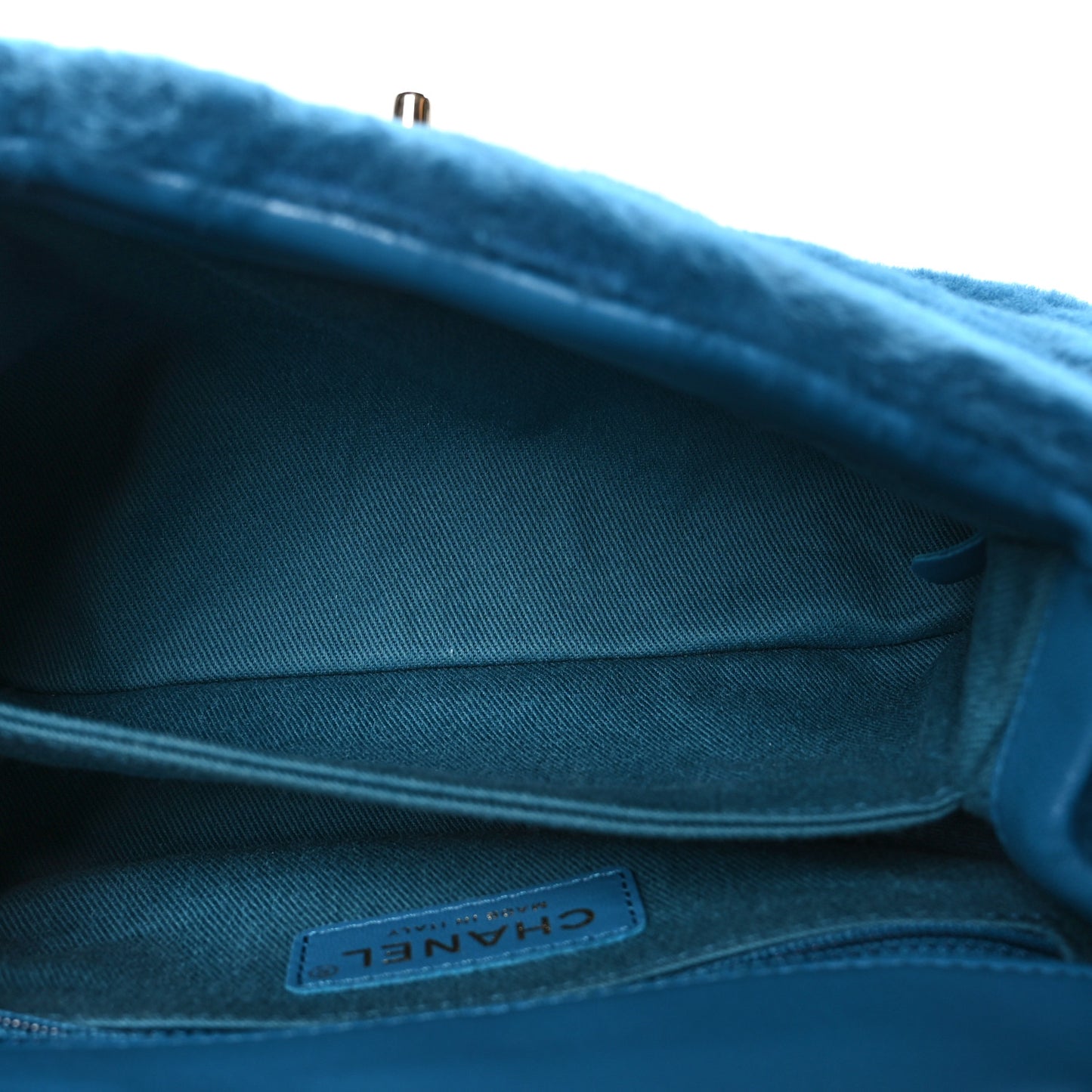 Shearling Lambskin Chevron Quilted Mini Coco Handle Flap Turquoise