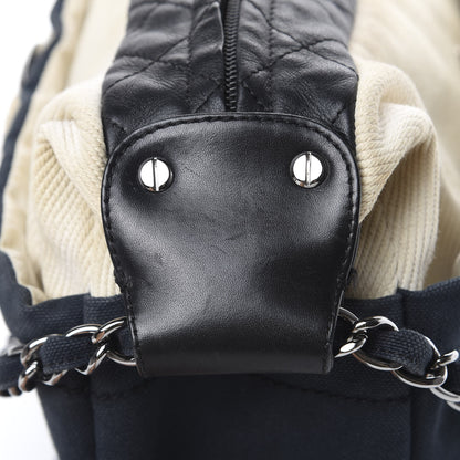 Chanel Canvas Sport Drawstring Hobo Navy Off White 13 of 16