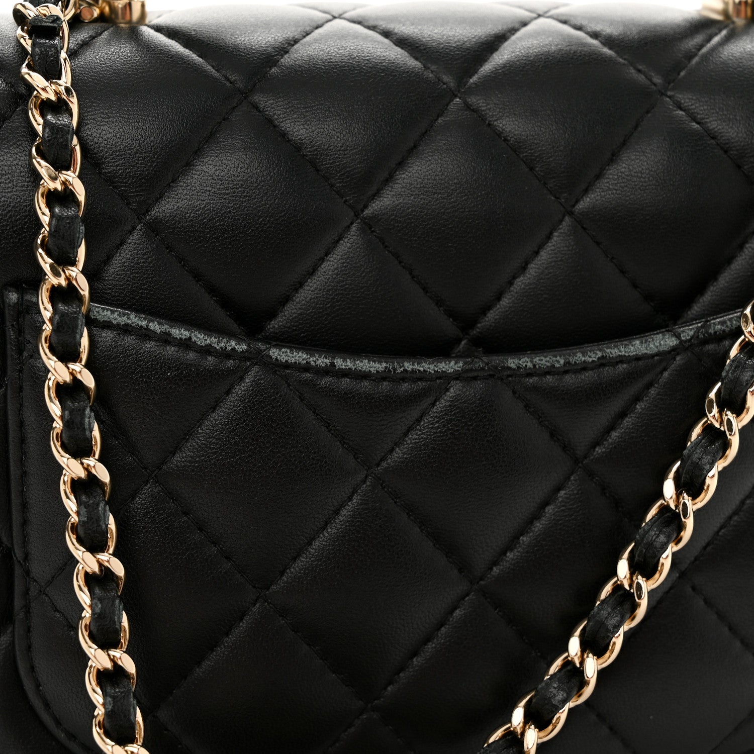 Chanel Lambskin Quilted Mini Top Handle Rectangular Flap Black 11 of 12